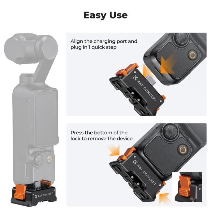 Grosir Knf Concept Dji Osmo Pocket 3 Metal Charging Base - Desktop Standing Base - Tripod Arca Swiss