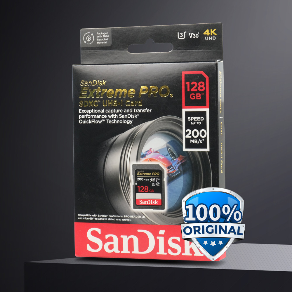 SD Card Extreme Pro V30 U3 4K 128GB - SDSDXXD-128G