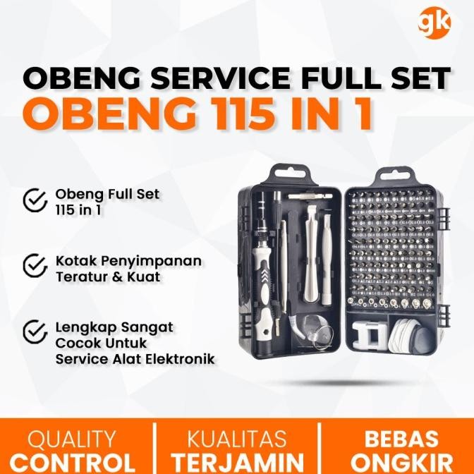 BRG BARU Obeng Full Set 115 in 1 Service Reparasi HP Komputer Laptop Lengkap