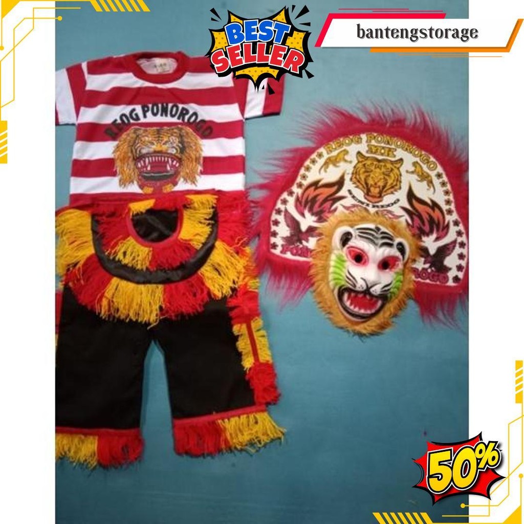 Reog Spon Full Set, Reog Spon, Celana, Kaos, Embong, Barongan, Jaranan Original Produk