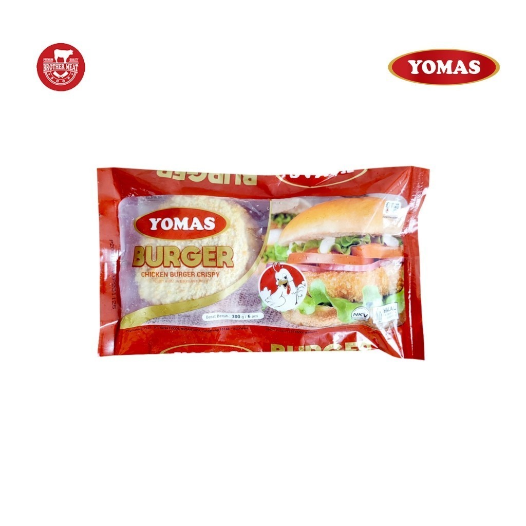 

Yomas Burger 300gr, Burger Daging Ayam - Brothermeatshop
