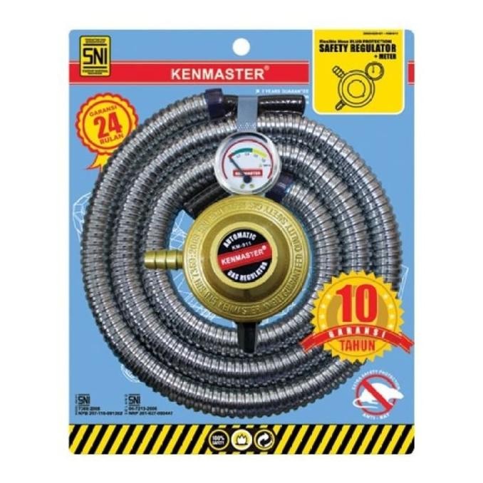 Kenmaster Paket Regulator Meter + Selang Gas Protec Original Dan Terpercaya