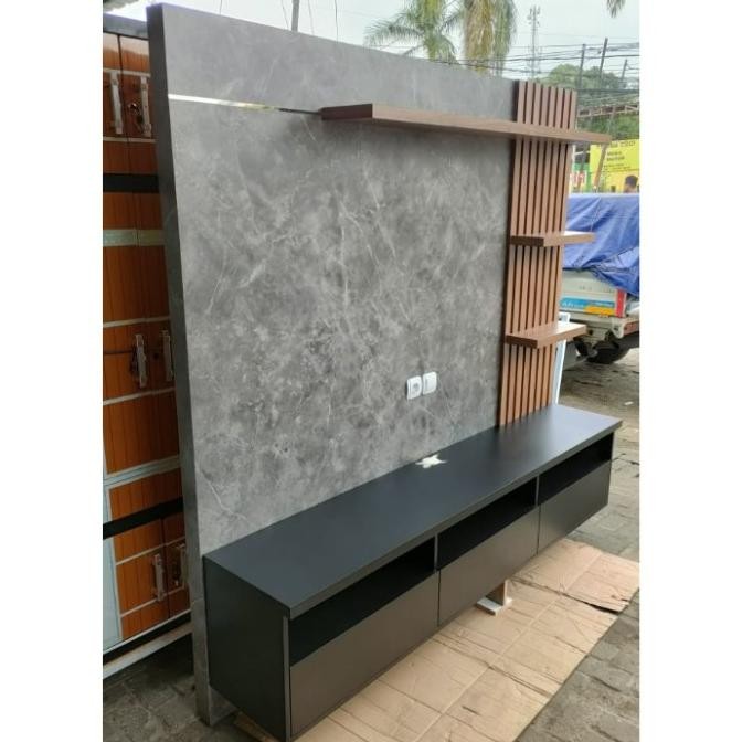 Sale Buffet Tv Gantung / Rak Tv Backdrop Minimalis Hpl