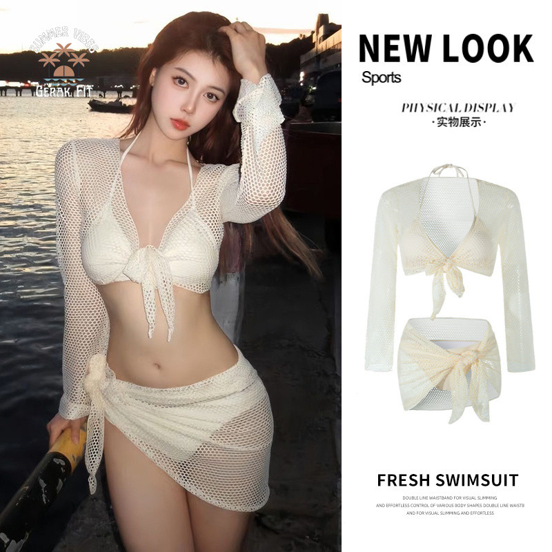 Long Sleeve Swimsuit Women's Split Bikini Four-Piece Suit
