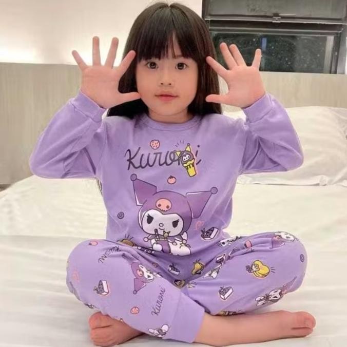 PIYAMA ANAK KARAKTER KUROMI UNGU BAJU TIDUR ANAK KARAKTER KUROMI KUROMI CINNAMOROLL MY MELODY AND HE