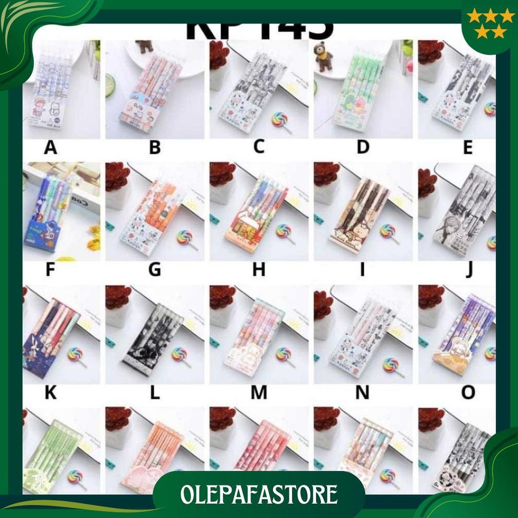 

Kp145 - 1 Set Berisi 6 Pulpen Gel Kartun/Pena Gel Mekanik Pola Lucu(0.55MmHitam) Sale
