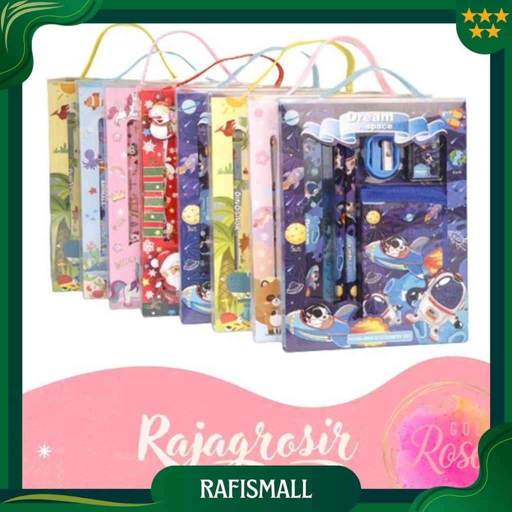 

- S5926 Stationery Set / Alat Tulis Set 6 In 1 Hadiah Souvenir / Paket Alat Tulis + Dompet Anak / Alat Tulis Set Karakter Promo