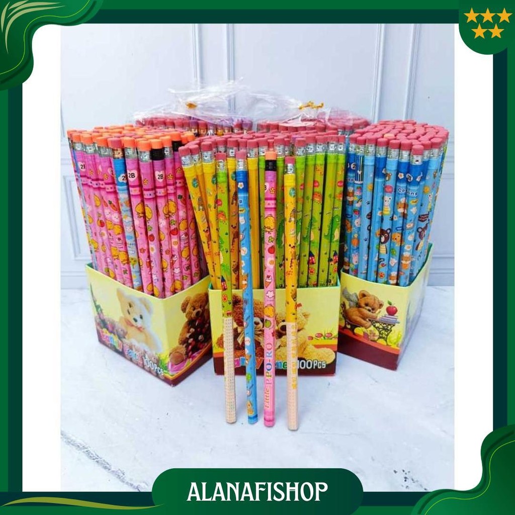 

Promo Isi 50 / 25 Pcs Pensil 2B Karakter Fancy Ada Penghapus Promo