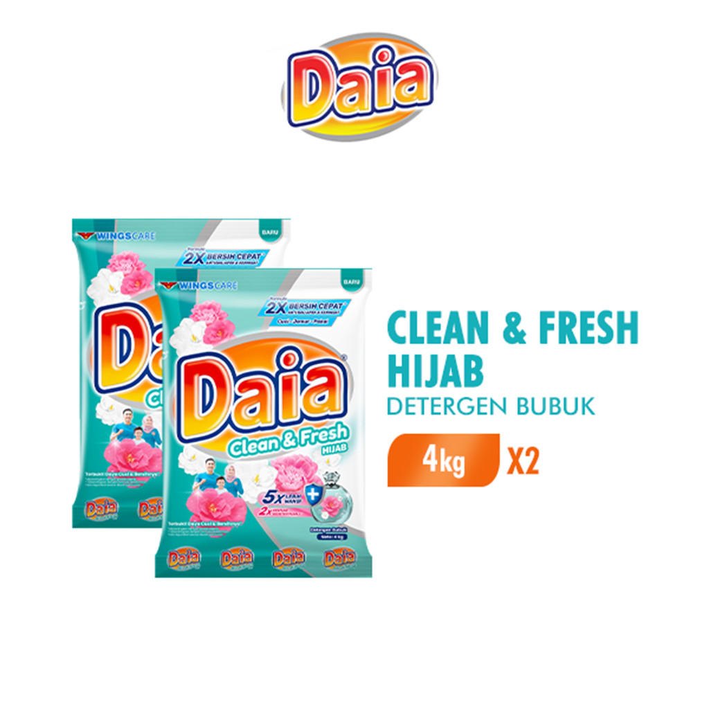 Daia Detergen Bubuk Clean & Fresh Hijab 4 kg x2