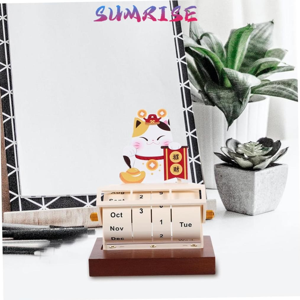 

Kalender Roda Beutar Rotatable Calender Kalender Meja Sepanjang Masa Kartu Pengingat Kalender Baru Kalender Abadi Desktop