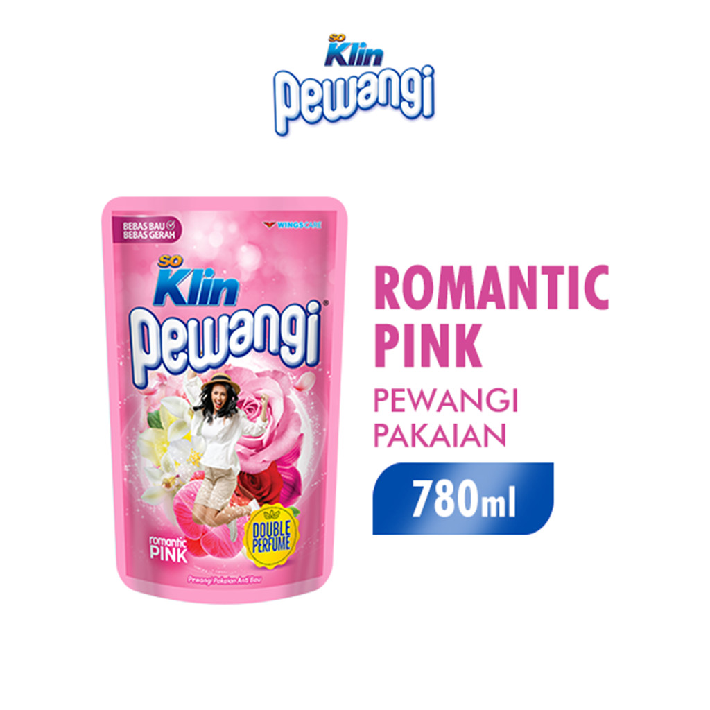 Soklin Pewangi Pakaian Romantic Pink Pouch 780 ml
