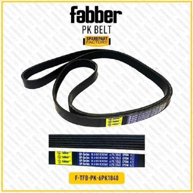 Fan Van Pk Belt V-Belt Ac Alternator Power Steering Mazda 2 Non Sky 2009-2014 Fabber 6Pk1840 6Pk1840