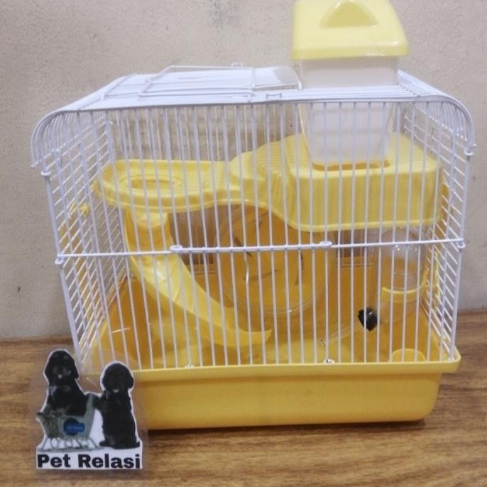 Kandang Hamster Minimalis Fullset HC27 kandang Hamster Tingkat Dua