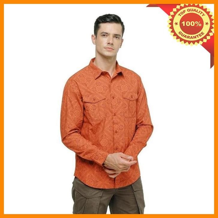 [bra] eiger kemeja batik pria original peasley 1989 - terakota
