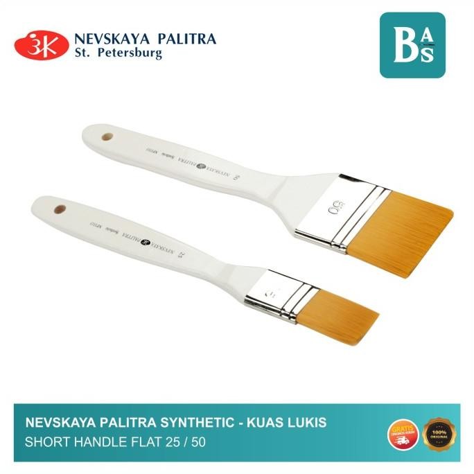 

Nevskaya Palitra Synthetic Brush Flat Short Handle / Kuas Lukis Original Dan Terpercaya
