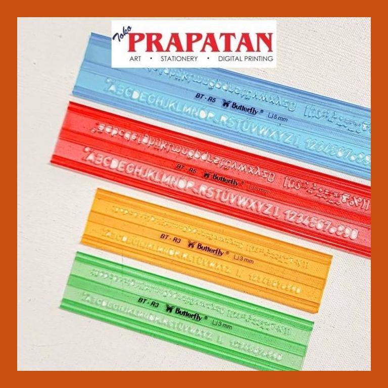 

[ PERALATAN LUKIS / GAMBAR ] PENGGARIS MAL HURUF 5MM BUTTERFLY BT-R5 / STENCIL SIAP KIRIM