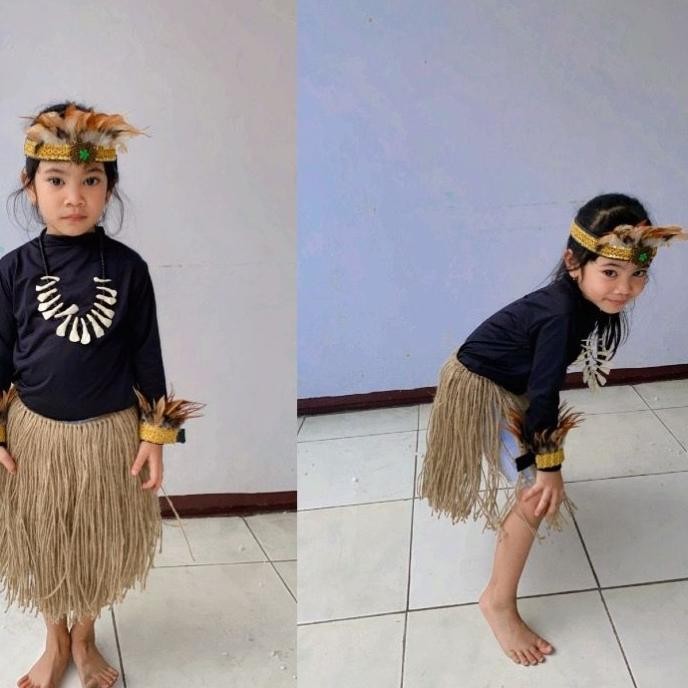 baju adat papua anak perempuan / baju rumbai papua perempuan KAM