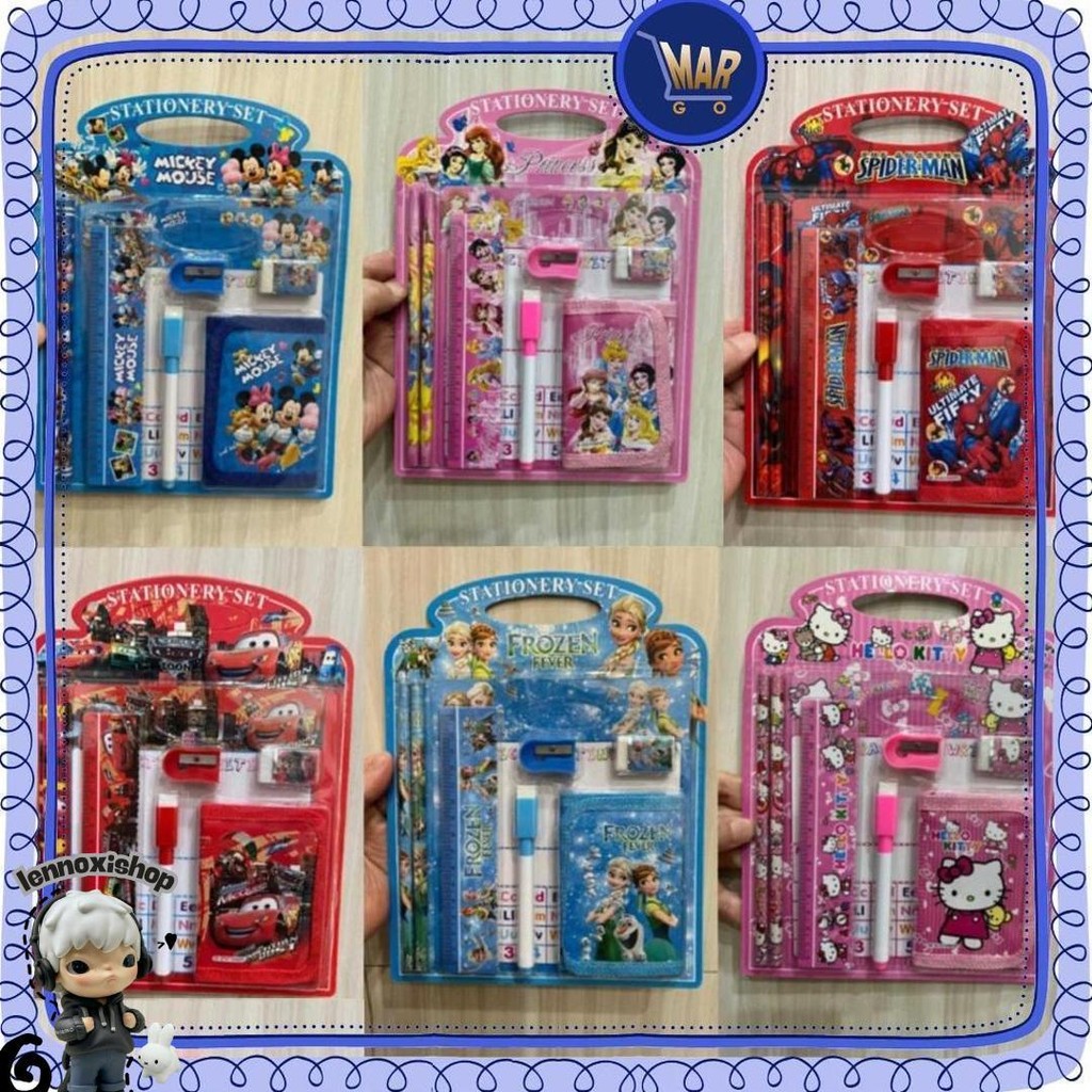 

Alat Tulis Set Perlengkapan Pensil Sekolah Anak Kado Hadiah Ulang Tahun Souvernir Anak Murah