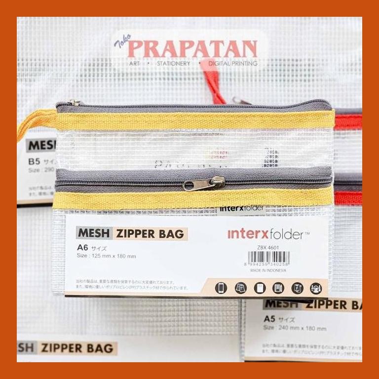 

[ PERALATAN LUKIS / GAMBAR ] INTERX FOLDER MESH ZIPPER BAG ZBX / FILE ORGANIZER SIAP KIRIM
