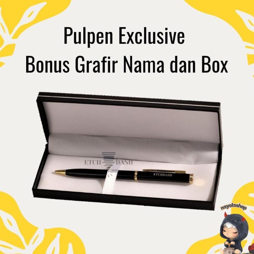 Pulpen Eksklusif Free Grafir Nama/Logo + Box | Pulpen Custom | Souvenir Pulpen - Pulpen Promosi Sale