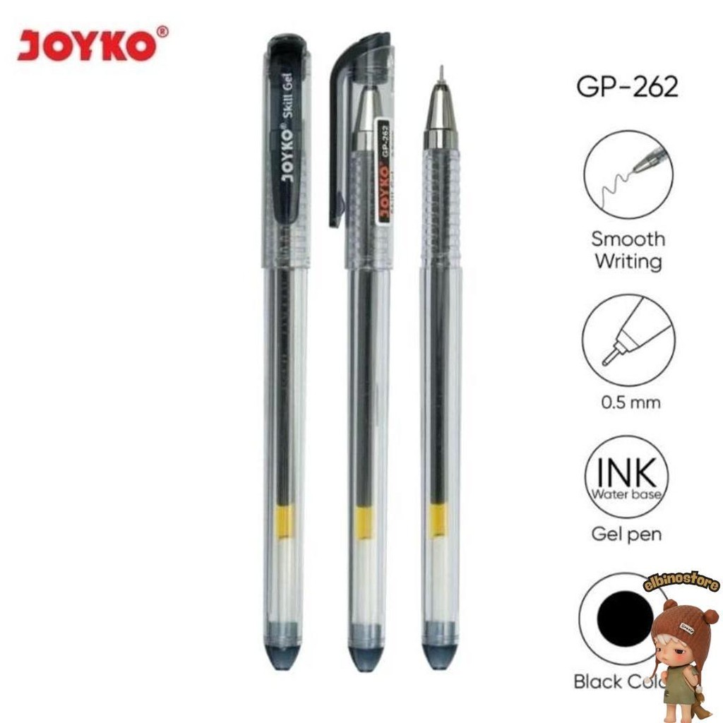

Pulpen/Pen Skill Gel Joyko Gp 262 1Lusin 12Pcs 0,5Mm Harga Termurahh!!! Promo
