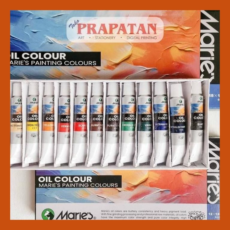 

[ PERALATAN LUKIS / GAMBAR ] CAT MINYAK MARIES / OIL COLOR 18 WARNA SIAP KIRIM