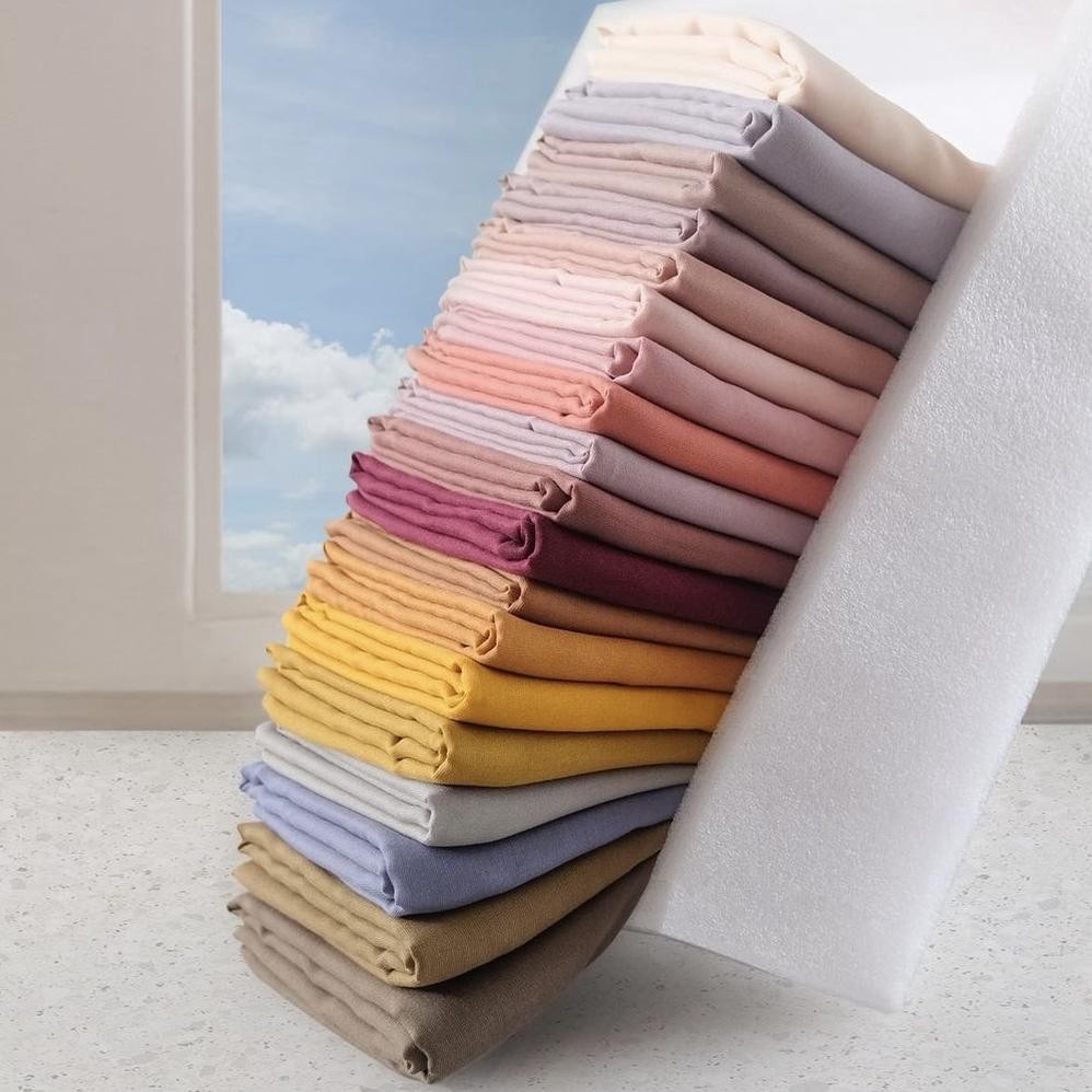 Eh76 Jilbab Bella Square Polly cotton ( Hijab Segi Empat Premium ) - Lokalpremium Hemat