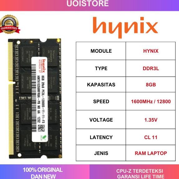 RAM HYNIX 8GB DDR3L 1600MHZ 12800 ORIGINAL / RAM LAPTOP DDR3 SODIM 1004T