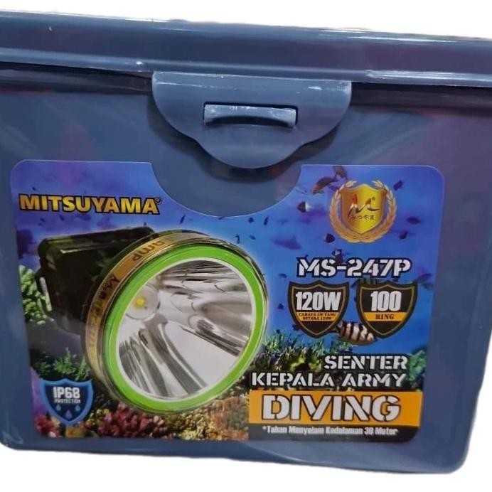 LNB-1217 Senter Kepala Selam MITSUYAMA MS-247P 120 Watt - Head Lamp Diving 120W Mitsuyama MS-247P Ca