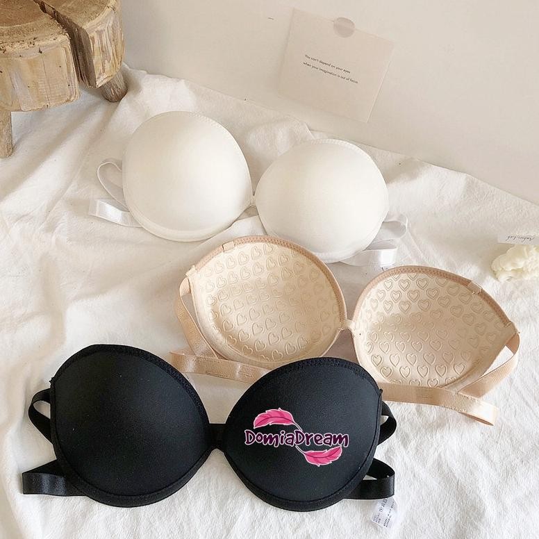 Re27 Bra Wanita Push Up Bra Kawat Busa Tebal Lembut Bra Korea Free Sepasang Tali Bening/Transparant 