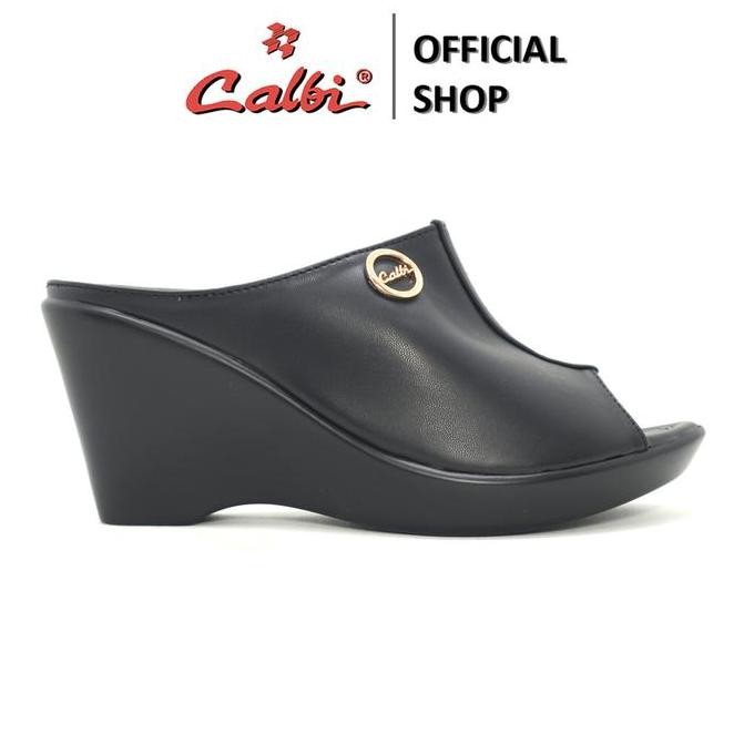 Sandal Wanita Remaja Kekinian Terbaru 2025 Dq 1598 Sandal Wedges Slip-On Wanita 7Cm Kulit Kantoran C