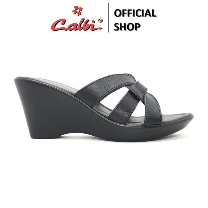 Sandal Wanita Remaja Kekinian Terbaru 2025 Dq 373 Sandal Wedges Perempuan 7Cm Slip-On Motif Kantoran