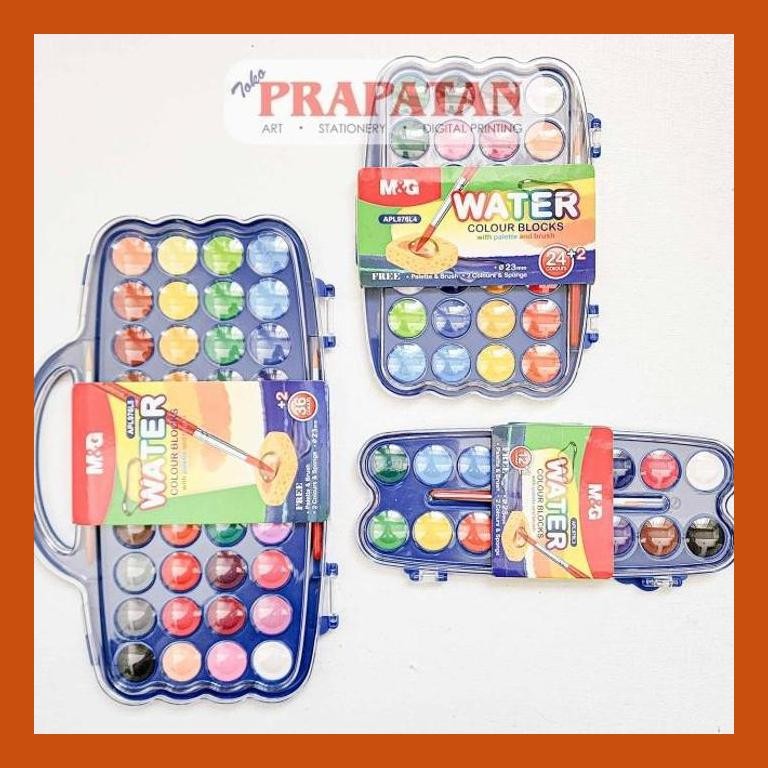 

[ PERALATAN LUKIS / GAMBAR ] M&G WATERCOLOR SET BLOCK APL976L | CAT AIR SET PACKING AMAN