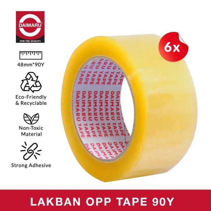 

[Paket 1 Slop Isi 6pcs] Daimaru OPP Lakban Bening 48 mm x 90 Yard LN