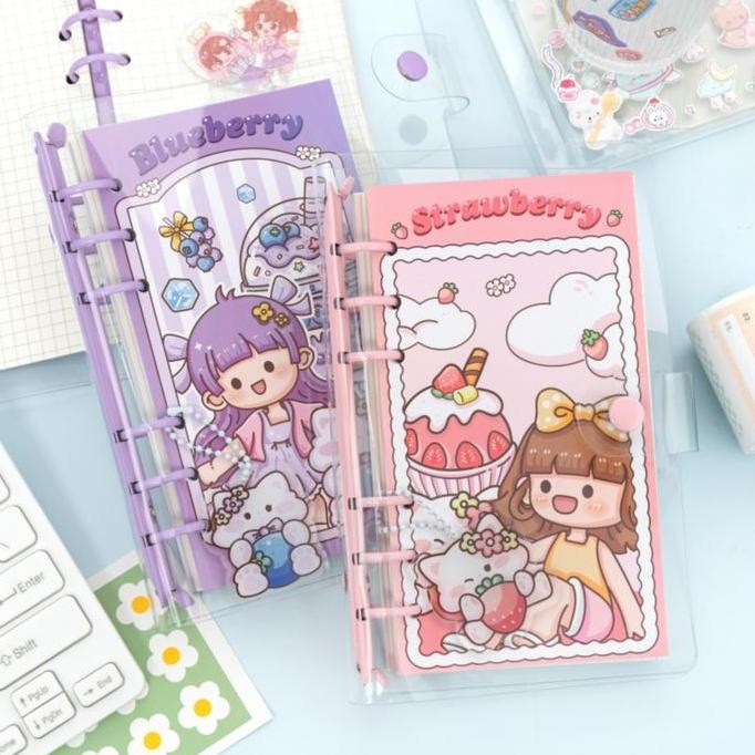

Buku binder korea karakter lucu Buku tulis aesthetic Spiral notebook loose-leaf cute korea Buku catatan kartun diary Scrapbook jurnal Daily planner DIY Agenda diary untuk pelajar sekolah kantor Paper