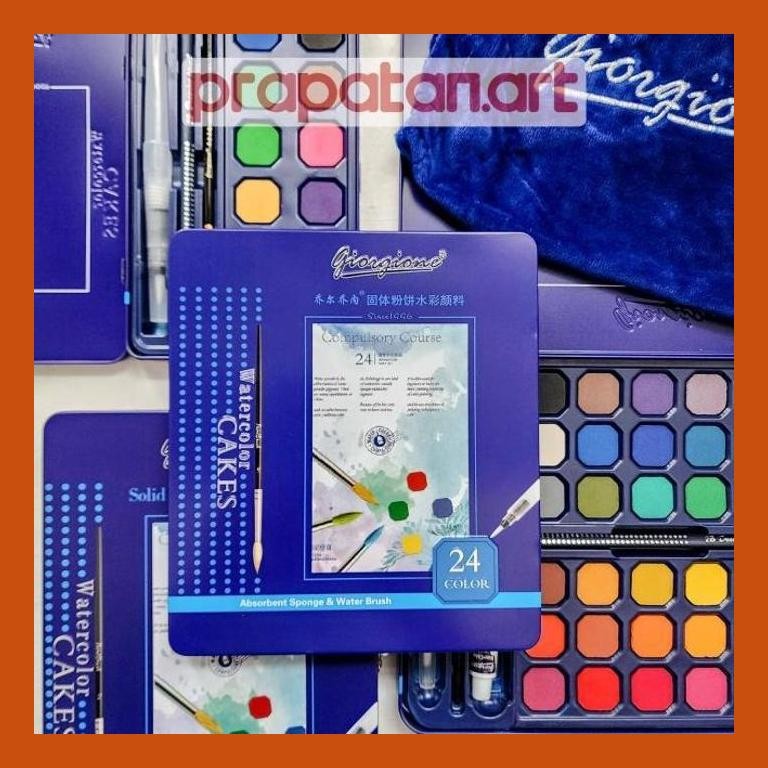 

[ PERALATAN LUKIS / GAMBAR ] GIORGIONE SOLID WATERCOLOR SET G-900 | CAT AIR SET PACKING AMAN