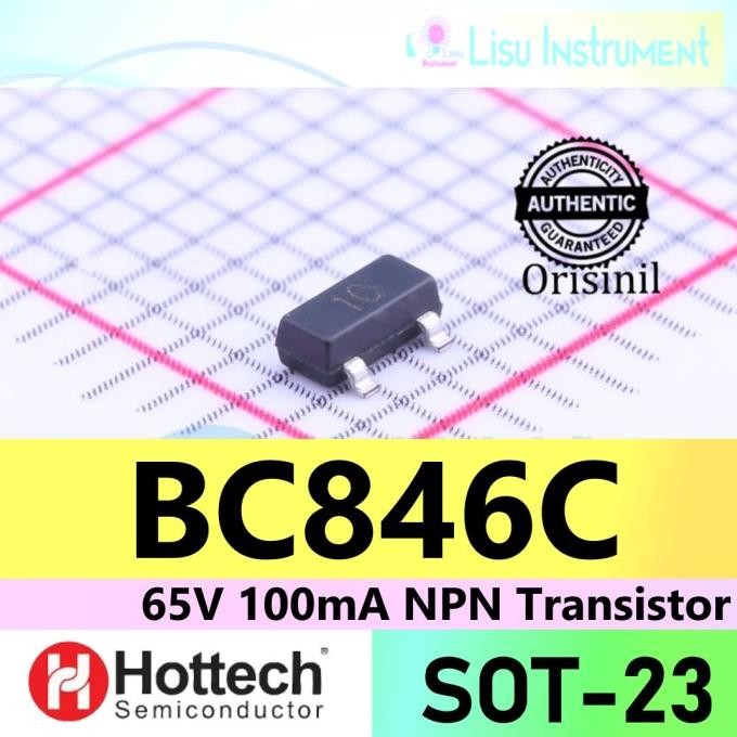 Update (25) BC846C 65V 100mA NPN Transistor BC846 1C SOT-23 Hottech ORIGINAL lisu992 Ayo Order