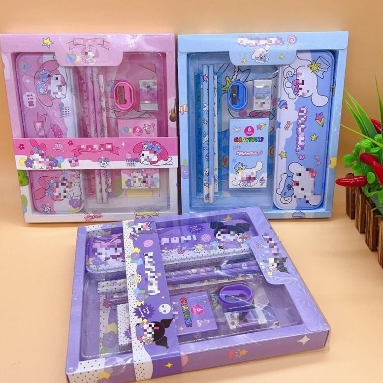 

See-97 Stt Paket Alat Tulis Set 7 In 1 Set Stationery 7In1 Karakter Kartun Alat Tulis Anak Sekolah Penghapus Pengaris Kotak Pensil Penggaris Crayon