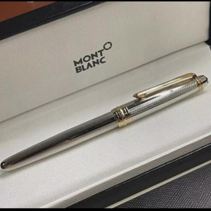 

Ballpoint Mewah Business Work MB Meisterstuc Silver Brush Lengkap Dengan Box Exlusive
