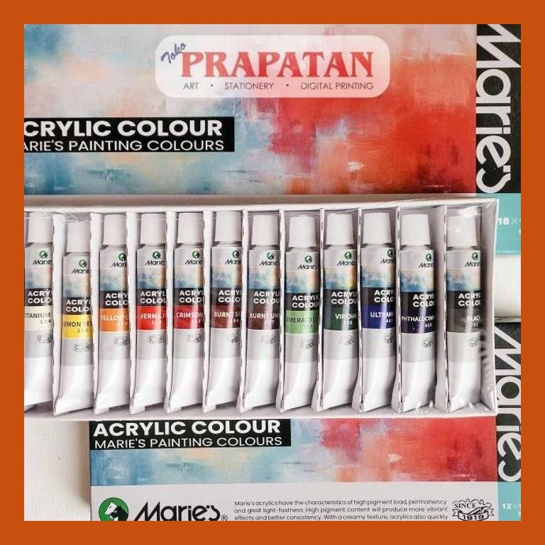 

[ PERALATAN LUKIS / GAMBAR ] CAT AKRILIK SET MARIES 12X12ML | MARIES ACRYLIC SET SIAP KIRIM