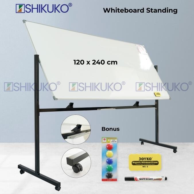 

BEBAS ONGKIR - whiteboard Dua Sisi - Papan Tulis Magnet Double Face 120 x 240