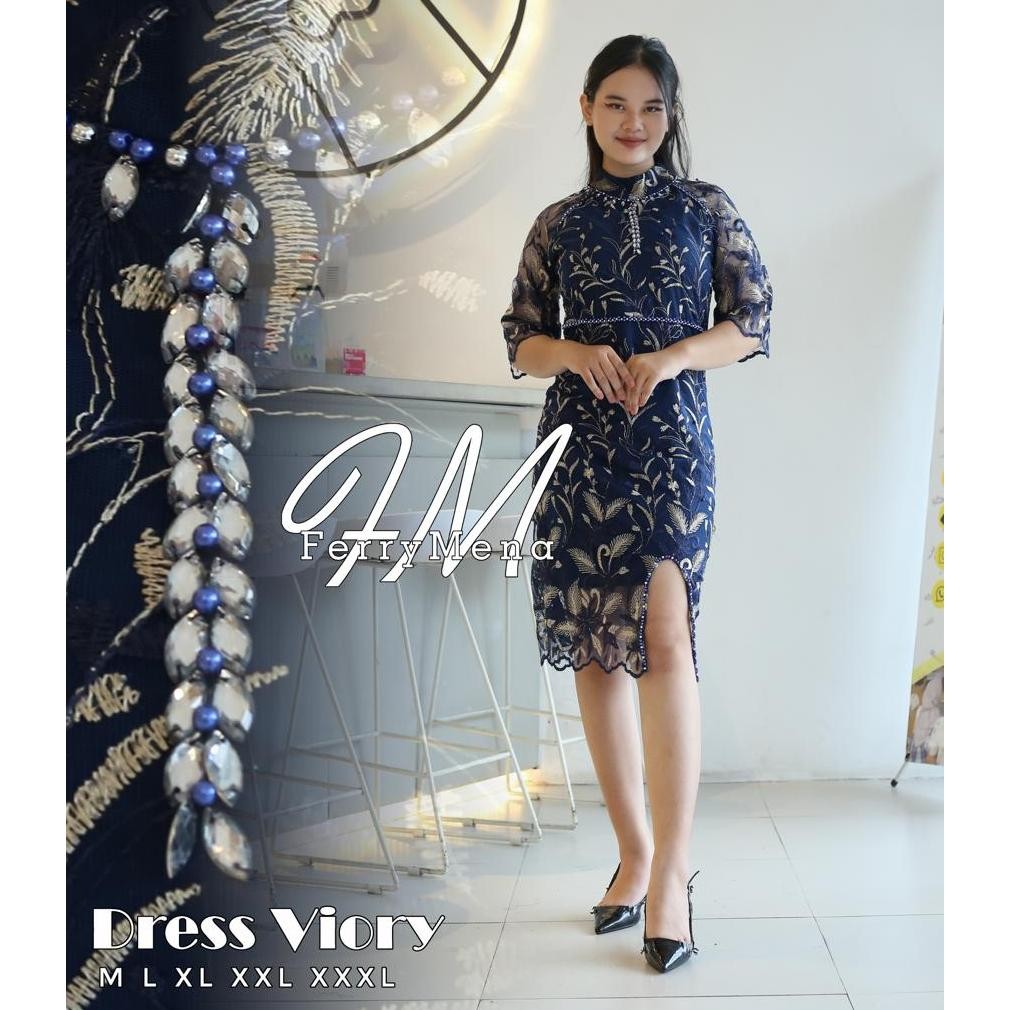 CR - DRESS KARTINI SEMI PRANCIS MODEL TERBARU DRESS PESTA ACARA NATAL DRESS PREMIUM WANITA MIX PAYET