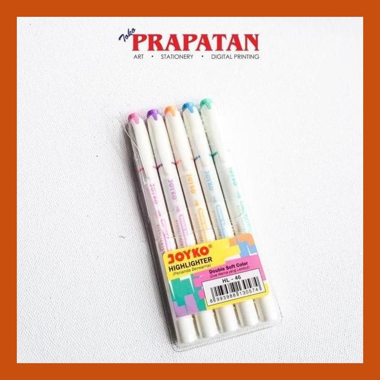 

[ PERALATAN LUKIS / GAMBAR ] JOYKO HIGHLIGHTER DOUBLE SOFT COLOR HL-46 / PENANDA WARNA JOYKO PACKING AMAN