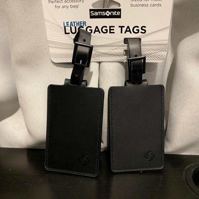 NEW Samsonite Leather Lugage Tags / Tag bagasi 100% Original