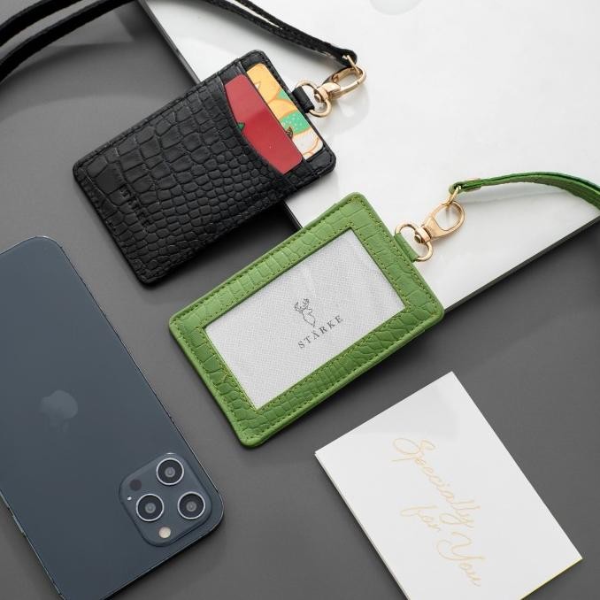 

TERBARU - Name Tag Kulit Asli ID Card Holder Lanyard Kulit Asli Fury Chital