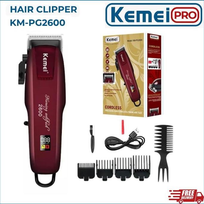 BEBAS ONGKIR - KEMEI PG2600 Alat Cukur Rambut Kemei PG2600 Cordless USB Cable KM-PG2600 Rechargeable