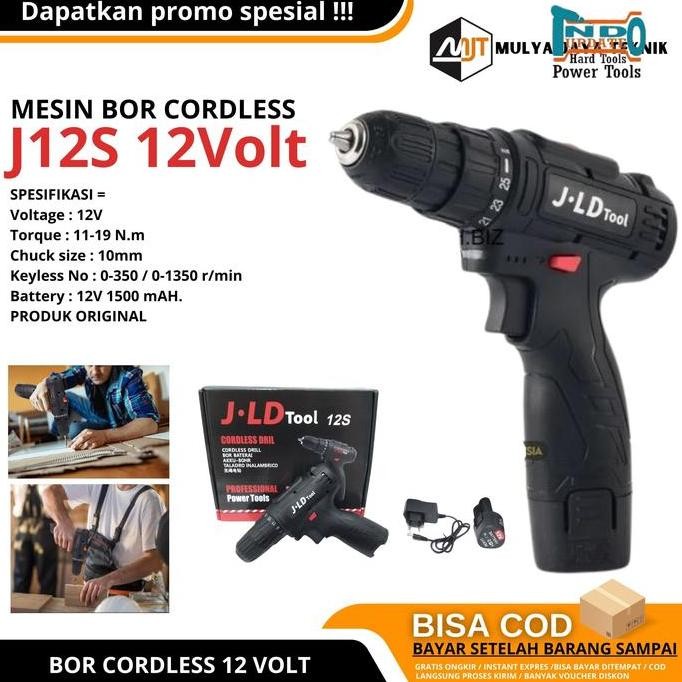 Mesin Bor J12s Bor Changer JLD TOOLS JLD Cordless Driver Drill batrai torsi