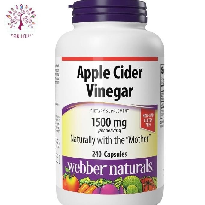 

Webber Naturals Apple Cider Vinegar Pill 1500 mg No GMO 80 Days Supply -_inna l