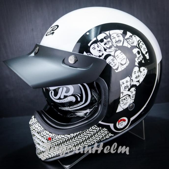 BRG BARU JPX HELM JP SIGNATURE PREDIKSI | PEARL WHITE | RETRO CLASSIC DDRING