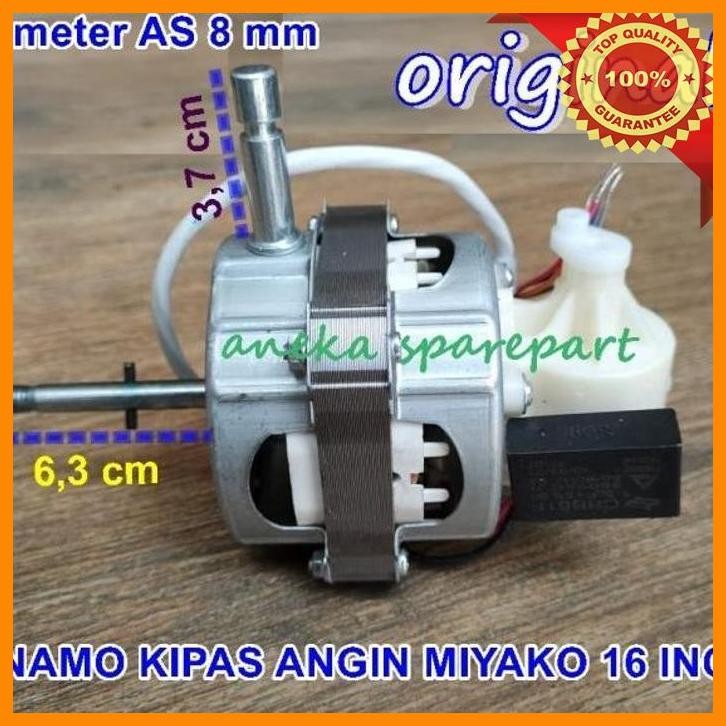 [as8] dinamo kipas angin miyako 16 inch original panjang as 6,3 cm